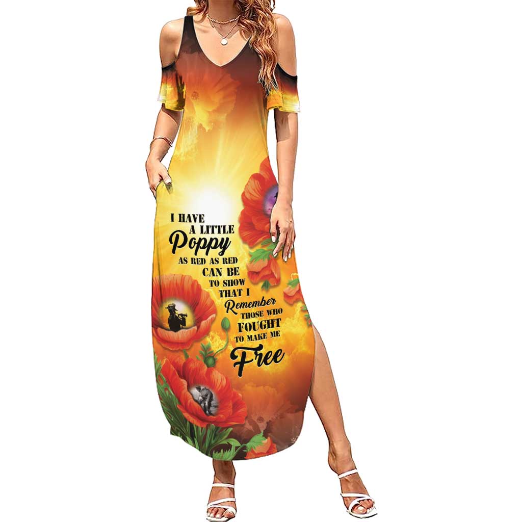 ANZAC Day Red Poppy Summer Maxi Dress Honoring The ANZAC Spirit