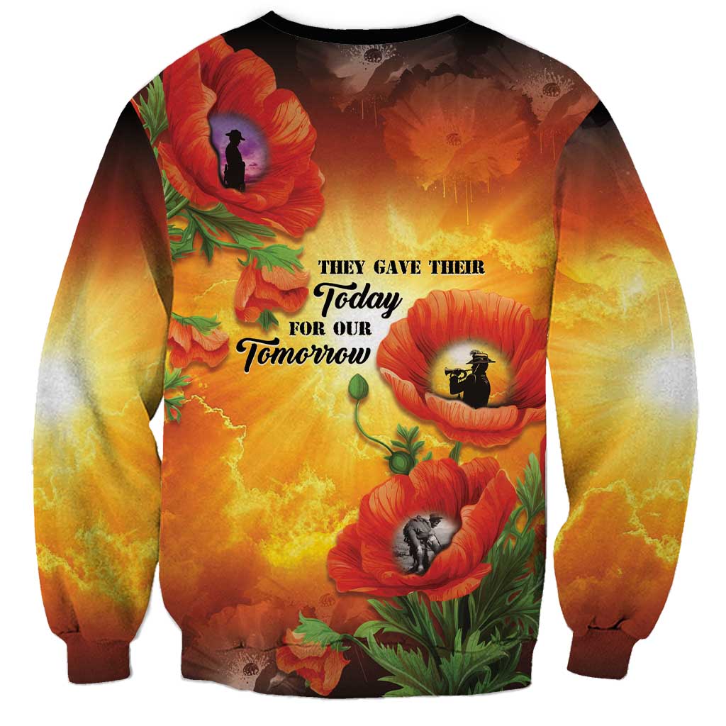 ANZAC Day Red Poppy Sweatshirt Honoring The ANZAC Spirit LT05 - Polynesian Pride