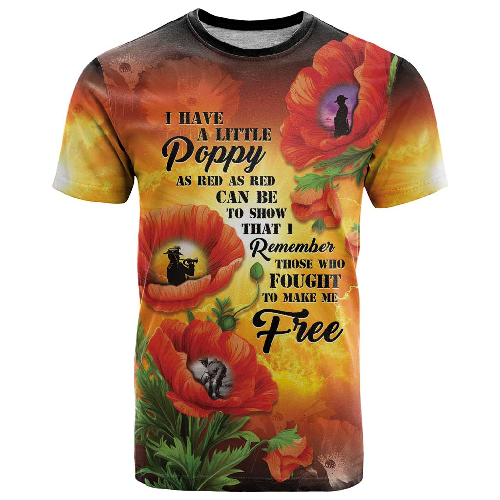 ANZAC Day Red Poppy T Shirt Honoring The ANZAC Spirit LT05 Orange - Polynesian Pride