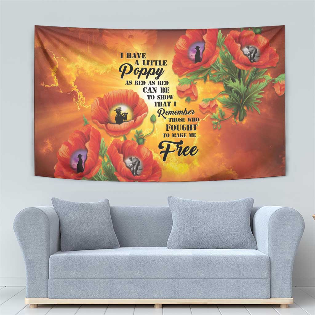 ANZAC Day Red Poppy Tapestry Honoring The ANZAC Spirit LT05 - Polynesian Pride