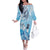 Aotearoa Maori Wahine Family Matching Off The Shoulder Long Sleeve Dress and Hawaiian Shirt Fantail Bird Blue Gold Marble