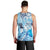 Aotearoa Maori Wahine Men Tank Top Fantail Bird Blue Gold Marble