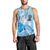 Aotearoa Maori Wahine Men Tank Top Fantail Bird Blue Gold Marble