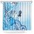 Aotearoa Maori Wahine Shower Curtain Fantail Bird Blue Gold Marble