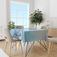 Aotearoa Maori Wahine Tablecloth Fantail Bird Blue Gold Marble LT05 - Polynesian Pride