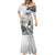 Aotearoa Maori Wahine Mermaid Dress Fantail Bird Black Gold Marble