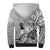 Aotearoa Maori Wahine Sherpa Hoodie Fantail Bird Black Gold Marble