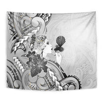 Aotearoa Maori Wahine Tapestry Fantail Bird Black Gold Marble LT05 - Polynesian Pride