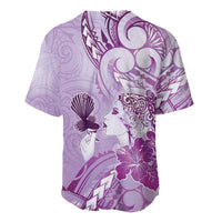 Aotearoa Maori Wahine Baseball Jersey Fantail Bird Purple Gold Marble LT05 - Polynesian Pride