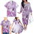 Aotearoa Maori Wahine Family Matching Off The Shoulder Long Sleeve Dress and Hawaiian Shirt Fantail Bird Purple Gold Marble