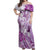 Aotearoa Maori Wahine Off Shoulder Maxi Dress Fantail Bird Purple Gold Marble