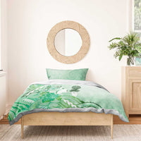 Aotearoa Maori Wahine Bedding Set Fantail Bird Green Gold Marble LT05 - Polynesian Pride