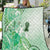 Aotearoa Maori Wahine Quilt Fantail Bird Green Gold Marble