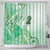 Aotearoa Maori Wahine Shower Curtain Fantail Bird Green Gold Marble