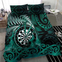 New Zealand Darts Bedding Set Maori Koru Dartboard Turquoise Flame LT05 - Polynesian Pride