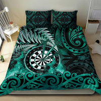 New Zealand Darts Bedding Set Maori Koru Dartboard Turquoise Flame LT05 - Polynesian Pride