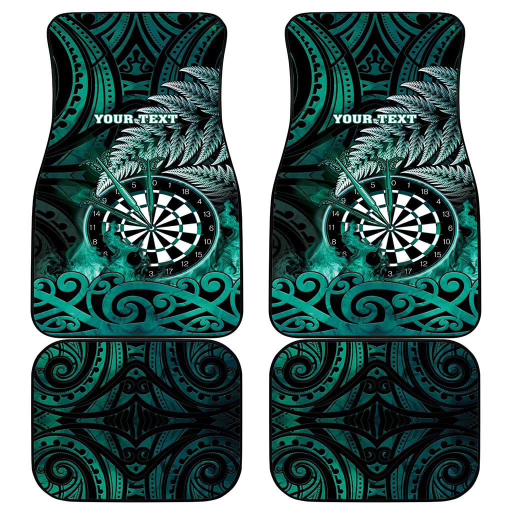 New Zealand Darts Car Mats Maori Koru Dartboard Turquoise Flame LT05 - Polynesian Pride