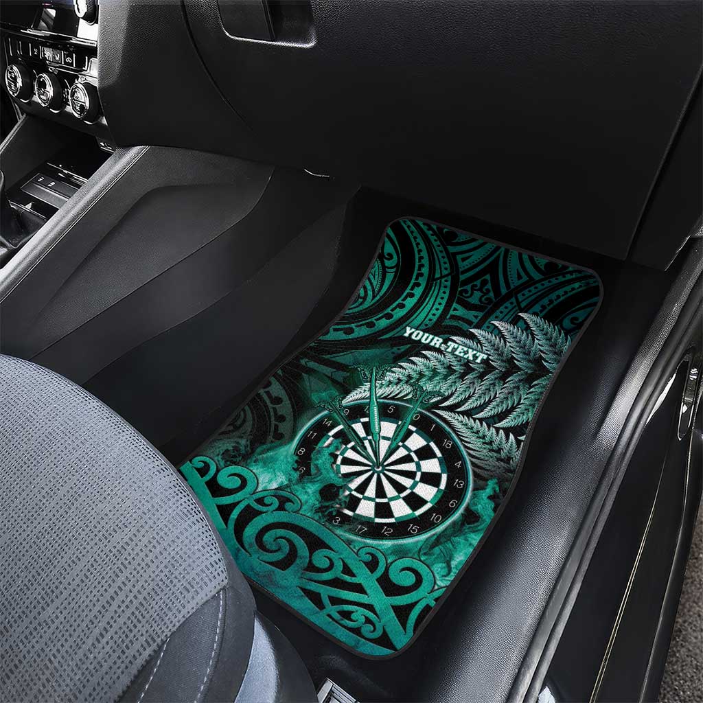 New Zealand Darts Car Mats Maori Koru Dartboard Turquoise Flame LT05 - Polynesian Pride