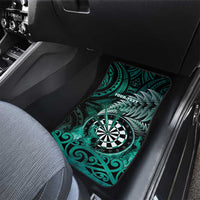 New Zealand Darts Car Mats Maori Koru Dartboard Turquoise Flame LT05 - Polynesian Pride
