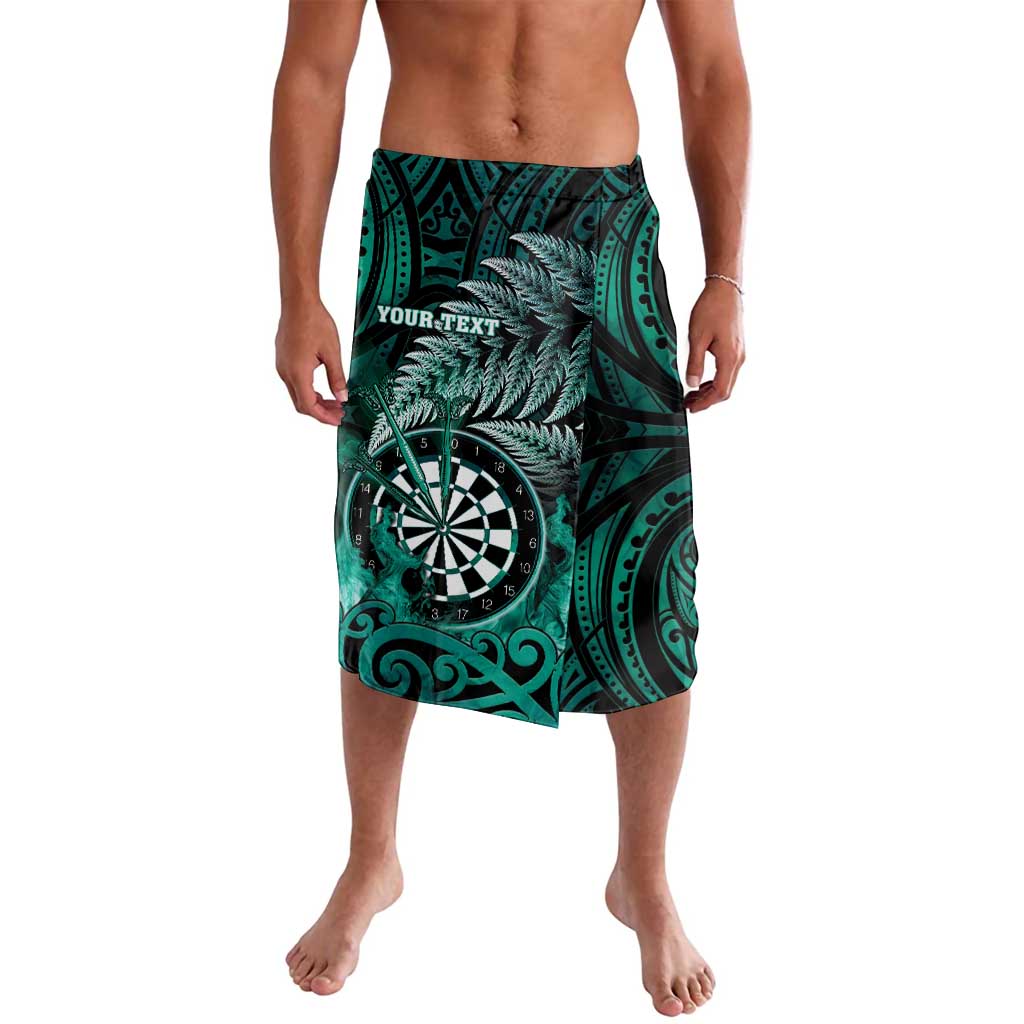Personalised New Zealand Darts Lavalava Maori Koru Dartboard Turquoise Flame LT05 Turquoise - Polynesian Pride