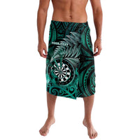 Personalised New Zealand Darts Lavalava Maori Koru Dartboard Turquoise Flame LT05 Turquoise - Polynesian Pride