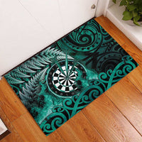 New Zealand Darts Rubber Doormat Maori Koru Dartboard Turquoise Flame LT05 - Polynesian Pride