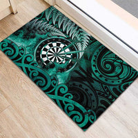 New Zealand Darts Rubber Doormat Maori Koru Dartboard Turquoise Flame LT05 - Polynesian Pride