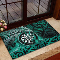 New Zealand Darts Rubber Doormat Maori Koru Dartboard Turquoise Flame LT05 - Polynesian Pride