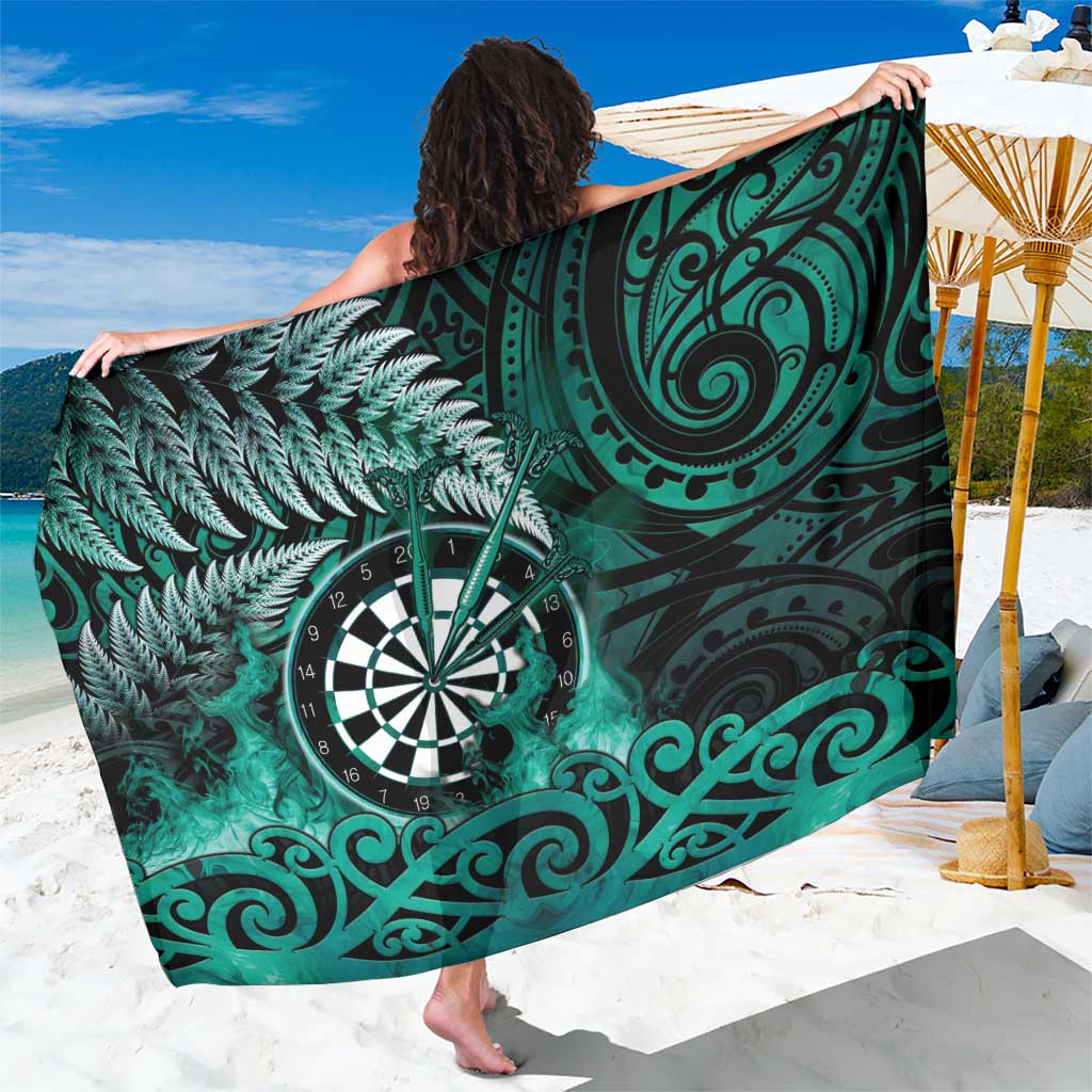 New Zealand Darts Sarong Maori Koru Dartboard Turquoise Flame LT05 One Size 44 x 66 inches Turquoise - Polynesian Pride