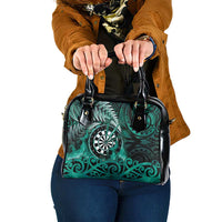 New Zealand Darts Shoulder Handbag Maori Koru Dartboard Turquoise Flame LT05 One Size Turquoise - Polynesian Pride