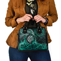 New Zealand Darts Shoulder Handbag Maori Koru Dartboard Turquoise Flame LT05 - Polynesian Pride