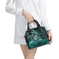 New Zealand Darts Shoulder Handbag Maori Koru Dartboard Turquoise Flame LT05 - Polynesian Pride