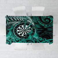 New Zealand Darts Tablecloth Maori Koru Dartboard Turquoise Flame LT05 Turquoise - Polynesian Pride