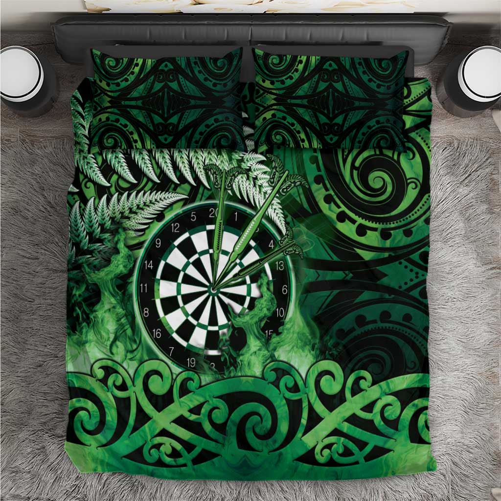 New Zealand Darts Bedding Set Maori Koru Dartboard Green Flame LT05 Green - Polynesian Pride