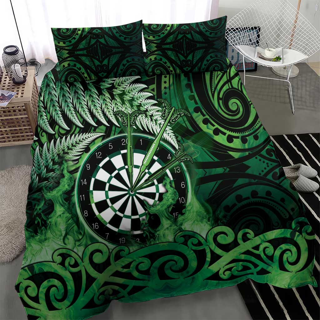 New Zealand Darts Bedding Set Maori Koru Dartboard Green Flame LT05 - Polynesian Pride