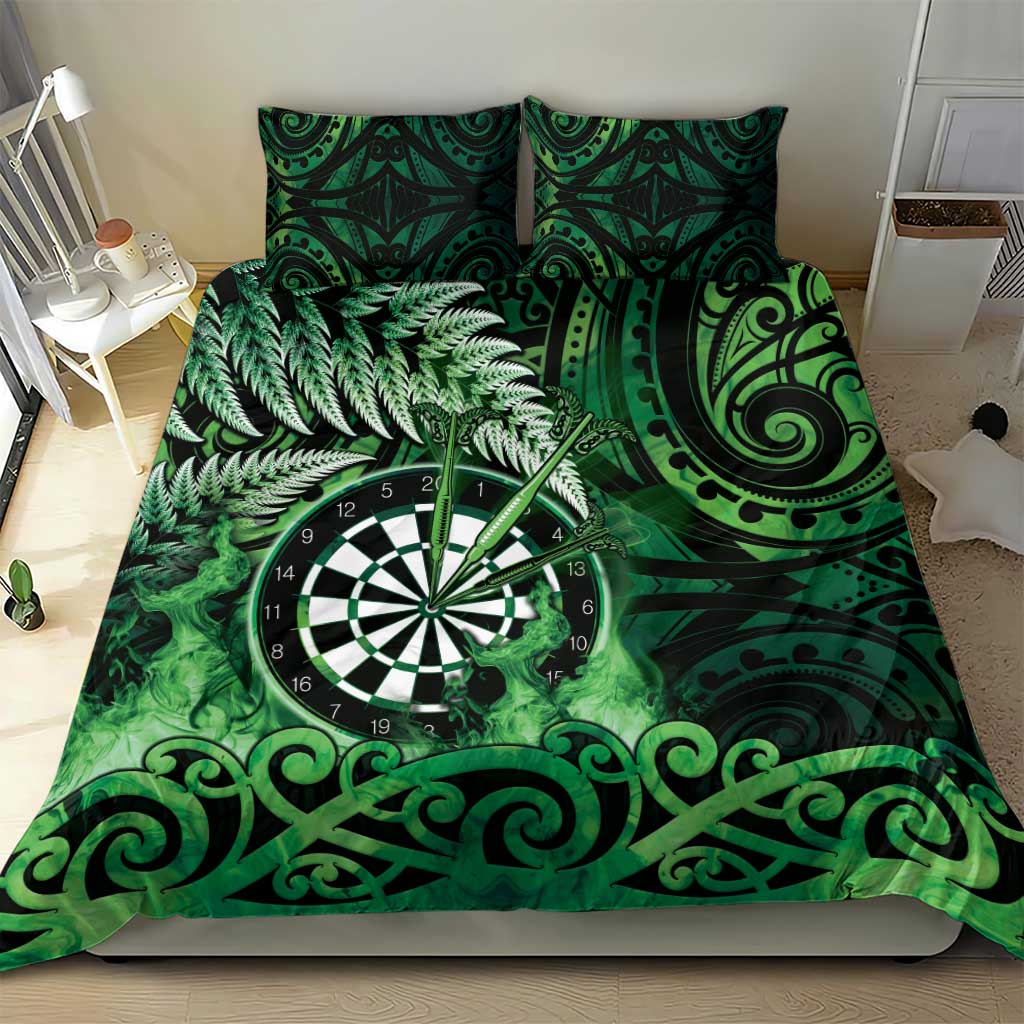 New Zealand Darts Bedding Set Maori Koru Dartboard Green Flame LT05 - Polynesian Pride