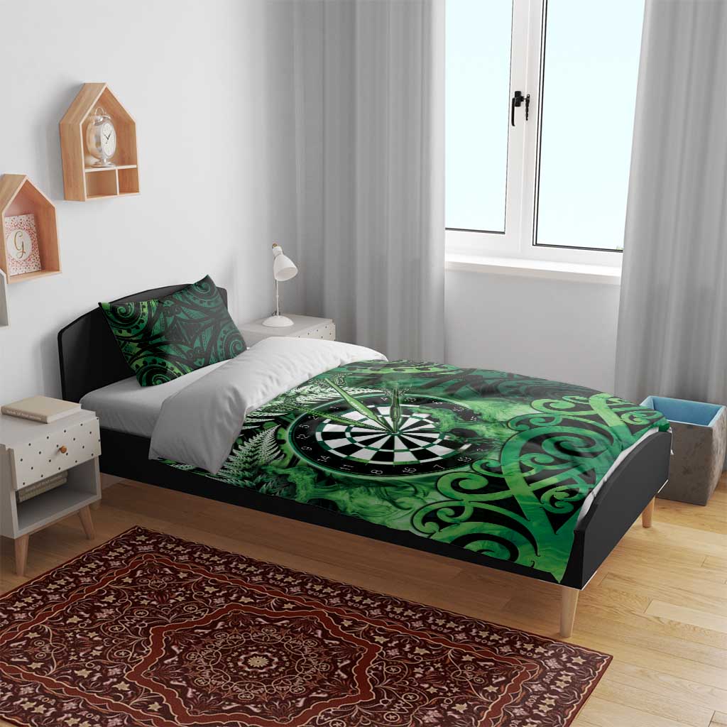 New Zealand Darts Bedding Set Maori Koru Dartboard Green Flame LT05 - Polynesian Pride