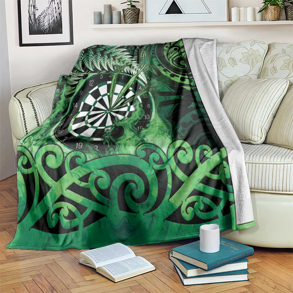 New Zealand Darts Blanket Maori Koru Dartboard Green Flame LT05 Green - Polynesian Pride