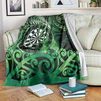 New Zealand Darts Blanket Maori Koru Dartboard Green Flame LT05 Green - Polynesian Pride