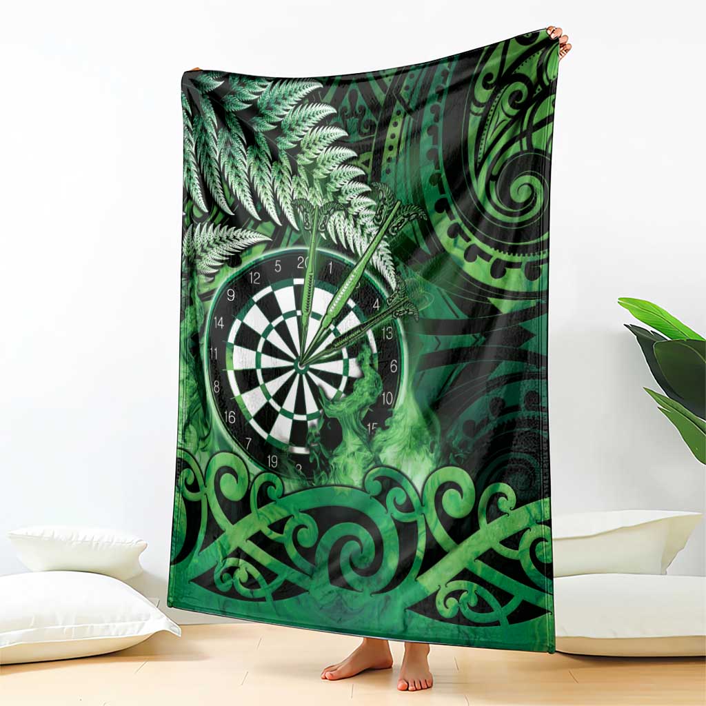 New Zealand Darts Blanket Maori Koru Dartboard Green Flame LT05 - Polynesian Pride
