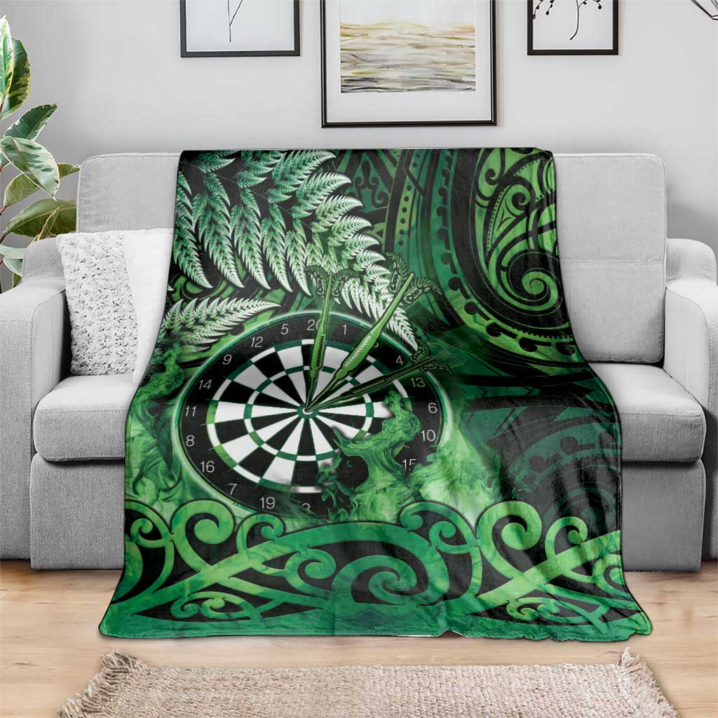 New Zealand Darts Blanket Maori Koru Dartboard Green Flame LT05 - Polynesian Pride