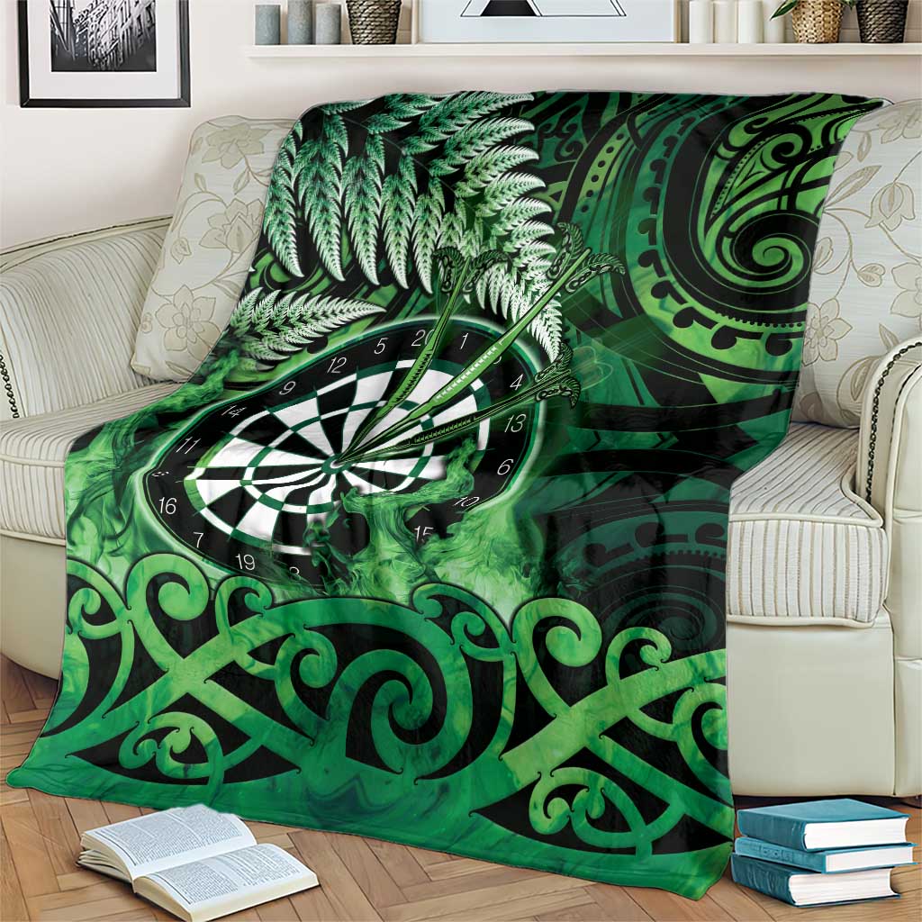 New Zealand Darts Blanket Maori Koru Dartboard Green Flame LT05 - Polynesian Pride