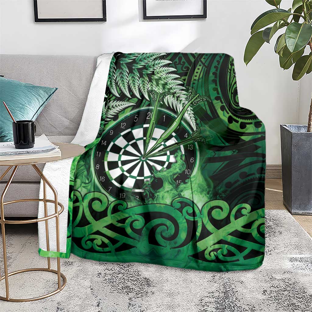 New Zealand Darts Blanket Maori Koru Dartboard Green Flame LT05 - Polynesian Pride