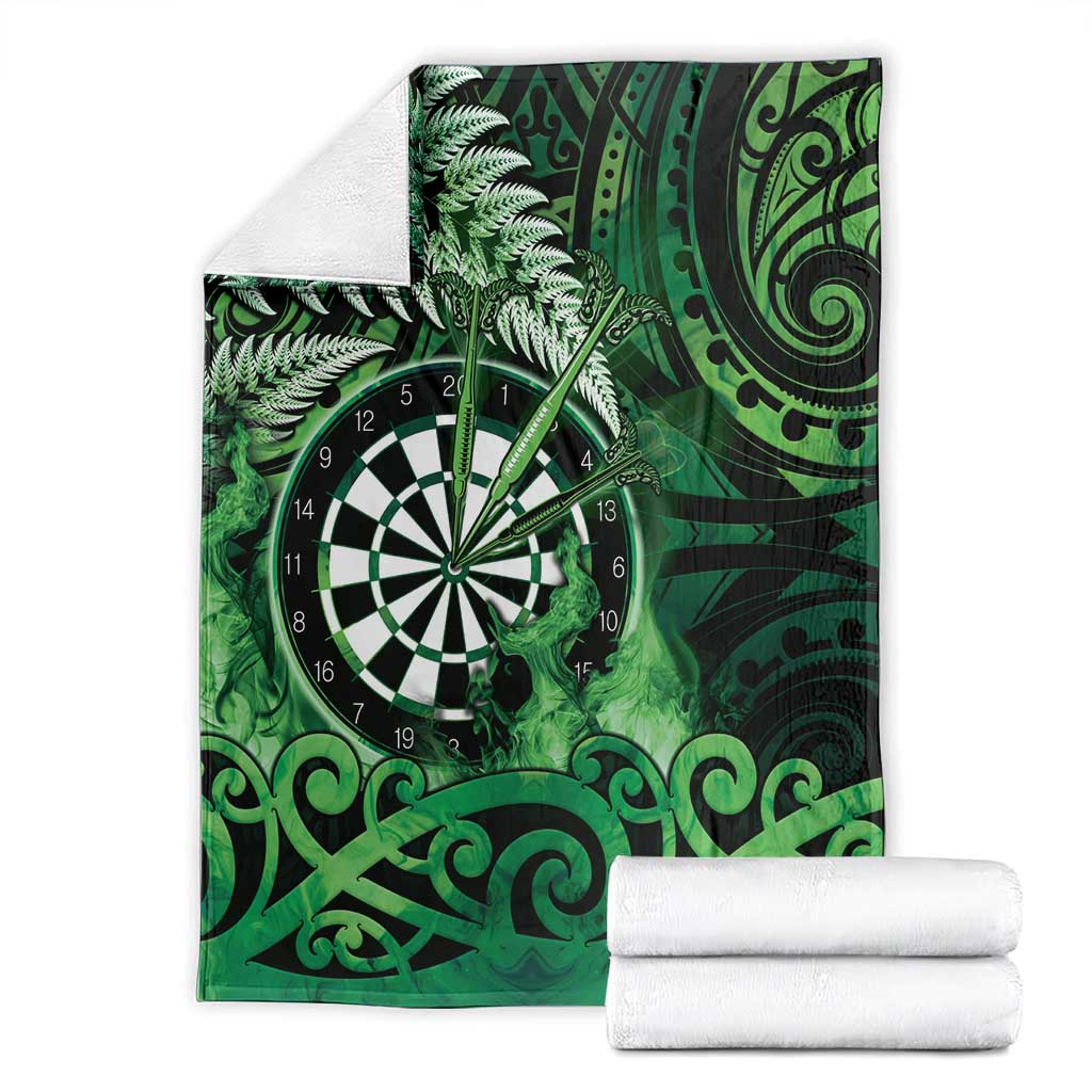 New Zealand Darts Blanket Maori Koru Dartboard Green Flame LT05 - Polynesian Pride