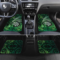 New Zealand Darts Car Mats Maori Koru Dartboard Green Flame LT05 Set 4pcs Green - Polynesian Pride