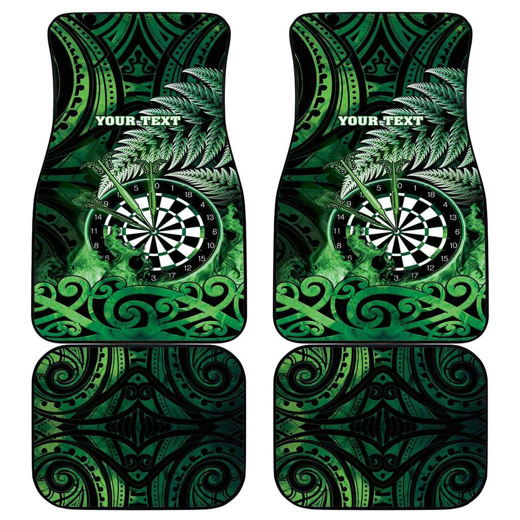 New Zealand Darts Car Mats Maori Koru Dartboard Green Flame LT05 - Polynesian Pride