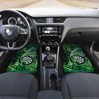 New Zealand Darts Car Mats Maori Koru Dartboard Green Flame LT05 Set 2pcs - Front Green - Polynesian Pride