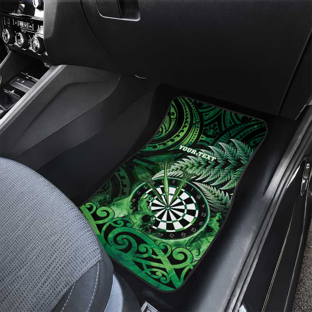 New Zealand Darts Car Mats Maori Koru Dartboard Green Flame LT05 - Polynesian Pride