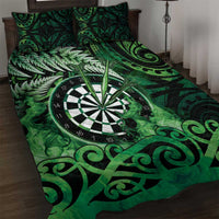 New Zealand Darts Quilt Bed Set Maori Koru Dartboard Green Flame LT05 Green - Polynesian Pride