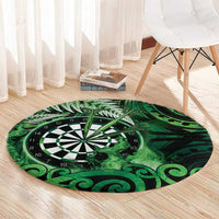 New Zealand Darts Round Carpet Maori Koru Dartboard Green Flame LT05 - Polynesian Pride